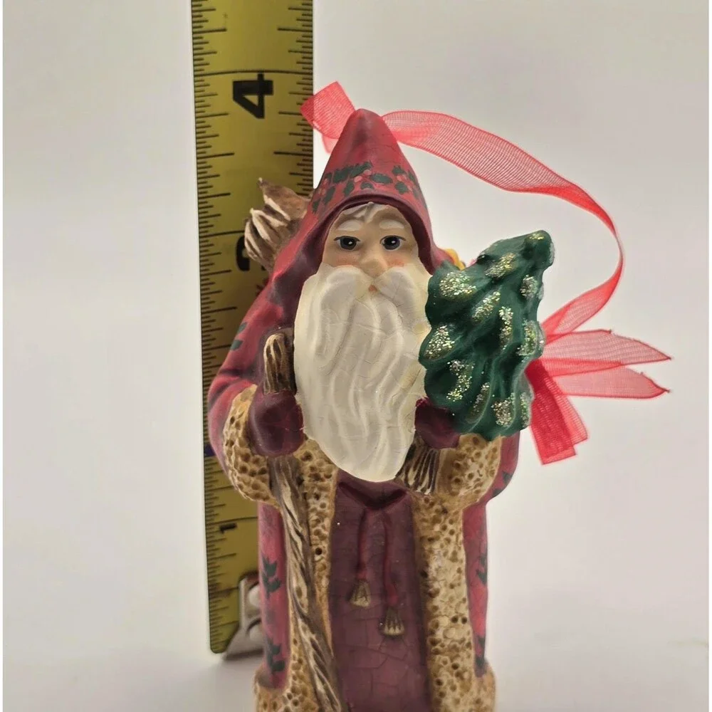 Vintage Hallmark Keepsake Old-World Santa Ornament Chalkware‎ 2001 With Box